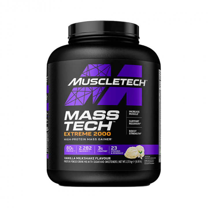Muscletech Mass-Tech EXTREME 2000, 2,72 kg (Vanilla Milkshake) ryhmässä Teematuotteet / Ravintolisät Naisille @ Tillskottsbolaget (MUSCLETECH7512-2)