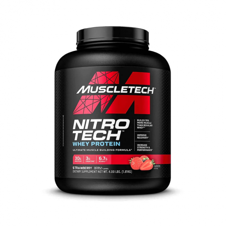 MuscleTech Nitro-Tech Performance Series, 1,8 kg (Strawberry) ryhmässä Ravintolisät & Elintarvikkeet / Proteiinijauhe / Isolaattiproteiini @ Tillskottsbolaget (MUSCLETECH7583-3)