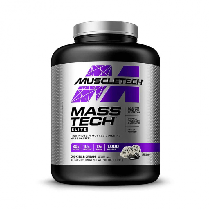 Muscletech Mass-Tech Elite, 3,18 kg (Cookies & Cream) ryhmässä Teematuotteet / Ravintolisät Naisille @ Tillskottsbolaget (MUSCLETECH8932-4)