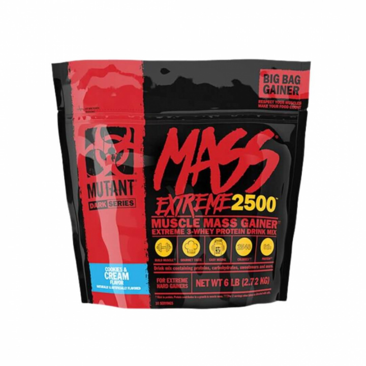 Mutant Mass Extreme 2500, 2,72 kg (Cookies & Cream) ryhmässä Teematuotteet / Ravintolisät Naisille @ Tillskottsbolaget (MUTANT7685-1)