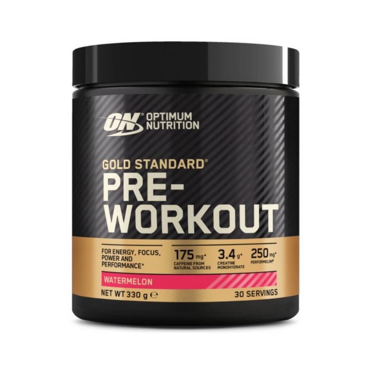 Optimum Nutrition Gold Standard Pre-Workout, 330 g (Watermelon) ryhmässä Ravintolisät & Elintarvikkeet / Suorituskyvyn parantajat / Pre-Workout / PWO @ Tillskottsbolaget (OPTI8912W)