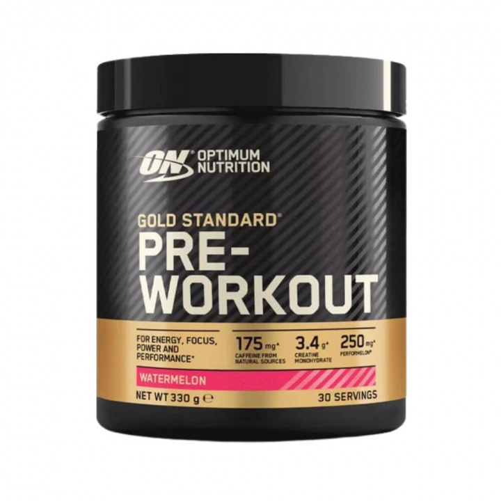 Optimum Nutrition Gold Standard Pre-Workout, 330 g (Watermelon) ryhmässä Ravintolisät & Elintarvikkeet / Suorituskyvyn parantajat / Pre-Workout / PWO @ Tillskottsbolaget (OPTI8912W)