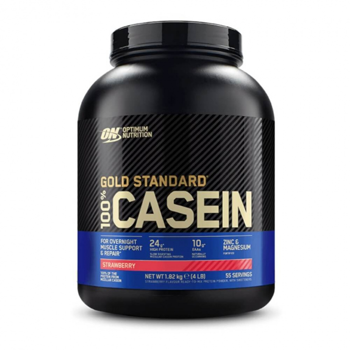 Optimum Nutrition 100% Casein Gold Standard, 1818 g (Strawberry) ryhmässä Ravintolisät & Elintarvikkeet / Proteiinijauhe / Kaseiiniproteiini @ Tillskottsbolaget (OPTIMUM0010-1)