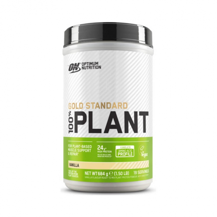Optimum Nutrition 100% Plant Protein, 684 g (Vanilla) ryhmässä Ravintolisät & Elintarvikkeet / Proteiinijauhe / Laktoositon Proteiini @ Tillskottsbolaget (OPTIMUM6793-3)
