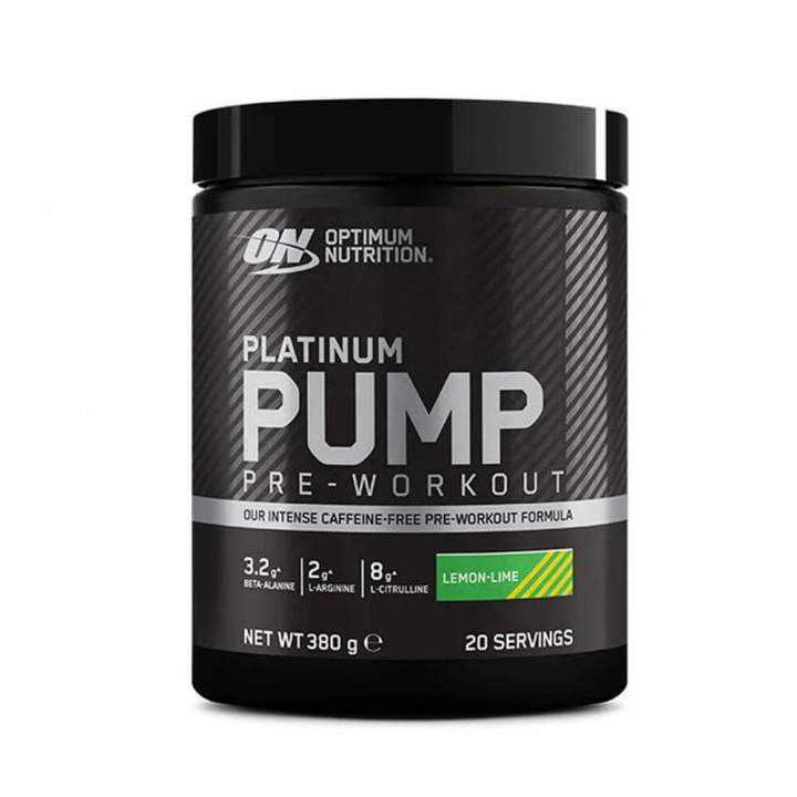 Optimum Nutrition Platinum PUMP PWO, 380 g (Lemon-Lime) ryhmässä Ravintolisät & Elintarvikkeet / Suorituskyvyn parantajat / Stimulantiton PWO @ Tillskottsbolaget (OPTIMUM81343-2)