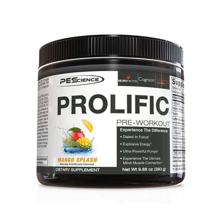 PES Prolific, 280 g (Mango Splash) ryhmässä Ravintolisät & Elintarvikkeet / Suorituskyvyn parantajat / Pre-Workout / PWO @ Tillskottsbolaget (PES7683-1)