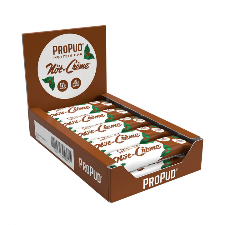 12 x ProPud Proteinbar, 55 g (Nöt-Créme) ryhmässä Patukat / Proteiinipatukat @ Tillskottsbolaget (PROPUD65743)
