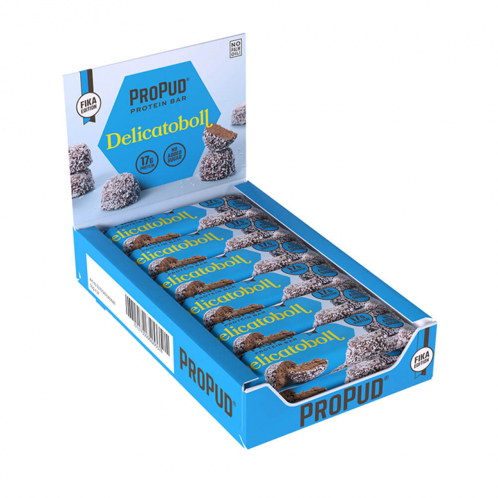 12 x ProPud Proteinbar, 55 g (Delicatoboll) ryhmässä Patukat / Proteiinipatukat @ Tillskottsbolaget (PROPUD6983)