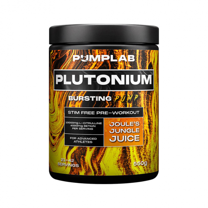 PumpLab Plutonium Stim Free PWO, 550 g (Jungle Juice) ryhmässä Ravintolisät & Elintarvikkeet / Suorituskyvyn parantajat / Pumppu @ Tillskottsbolaget (PUMPLAB56345-3)