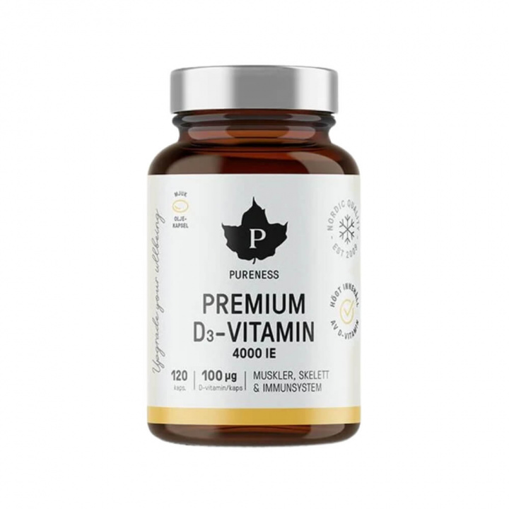Pureness Premium D-vitamin 4000 IE, 120 caps ryhmässä Ravintolisät & Elintarvikkeet / Vitamiinit / D-vitamiini @ Tillskottsbolaget (PURENESS3295)