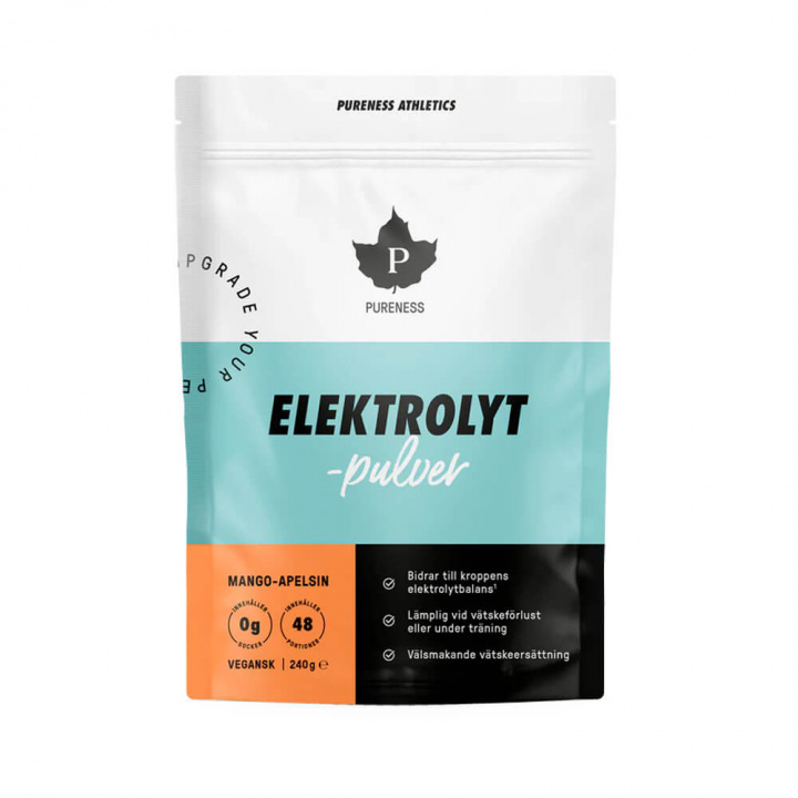 Pureness Elektrolytpulver, 240 g (Mango - Apelsin) ryhmässä Ravintolisät & Elintarvikkeet / Kivennäisaineet / Elektrolyytit @ Tillskottsbolaget (PURENESS8694-1)