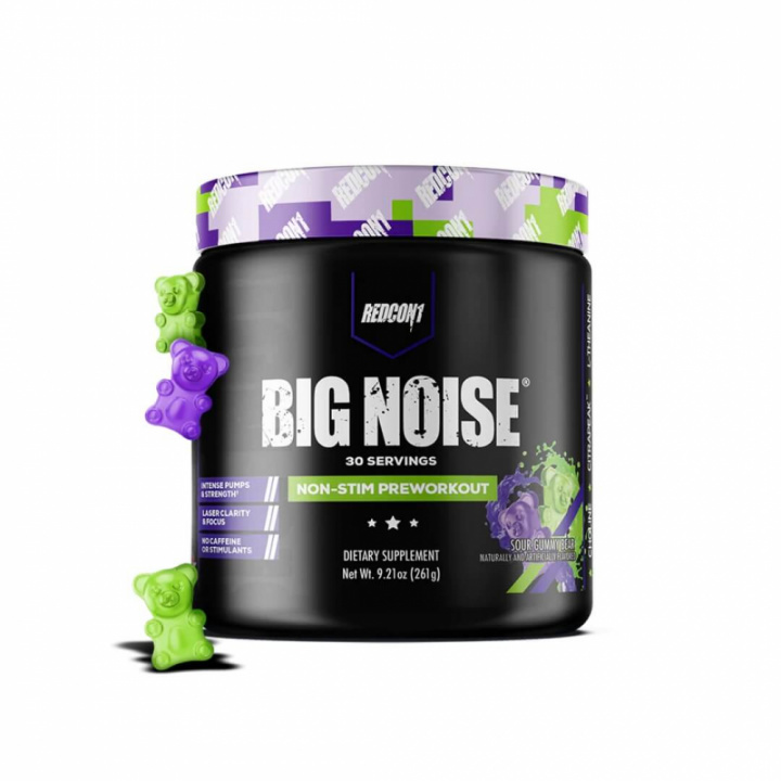 Redcon1 Big Noise, 30 serv. (Sour Gummy Bear) ryhmässä Ravintolisät & Elintarvikkeet / Suorituskyvyn parantajat / Pumppu @ Tillskottsbolaget (REDCON101-4)