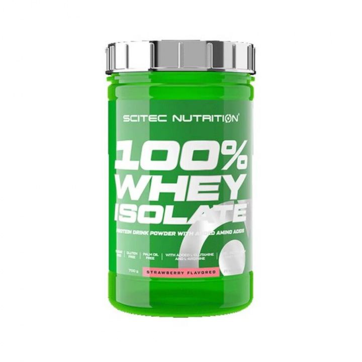 Scitec Nutrition 100% Whey Isolate, 700 g (Strawberry) ryhmässä Ravintolisät & Elintarvikkeet / Proteiinijauhe / Isolaattiproteiini @ Tillskottsbolaget (SCITEC754-2)
