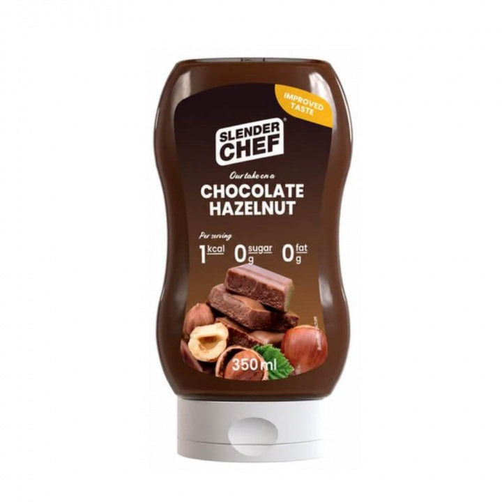 Slender Chef Syrup, 350 ml (Chocolate Hazelnut Syrup) ryhmässä Ravintolisät & Elintarvikkeet / Elintarvikkeet / Kalorivapaat kastikkeet ja lisukkeet @ Tillskottsbolaget (SLENDERCHEF001-21)