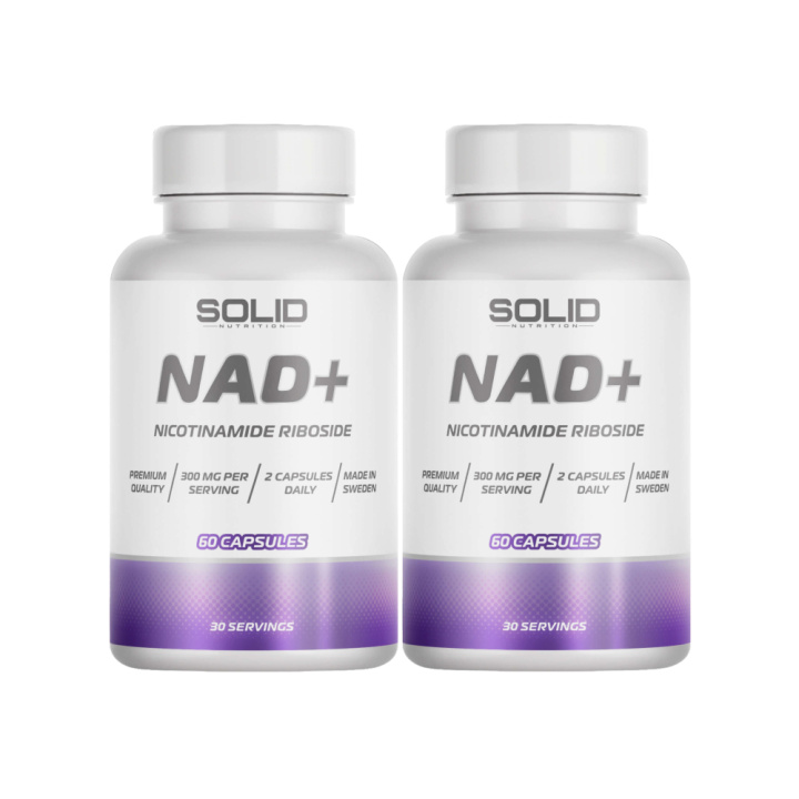 2 x SOLID Nutrition NAD+, 60 caps ryhmässä Teematuotteet / Ruotsalaiset ravintolisät @ Tillskottsbolaget (SOLID2583)