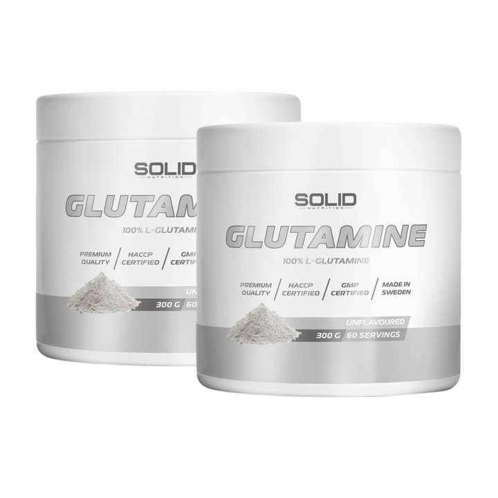 2 x SOLID Nutrition Glutamine, 300 g ryhmässä Ravintolisät & Elintarvikkeet / Aminohapot / Glutamiini @ Tillskottsbolaget (SOLID44222)