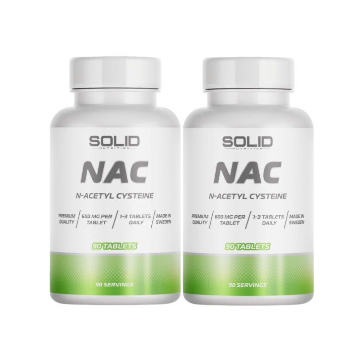 2 x SOLID Nutrition NAC, 90 tabs ryhmässä Ravintolisät & Elintarvikkeet / Aminohapot / NAC @ Tillskottsbolaget (SOLID4432)