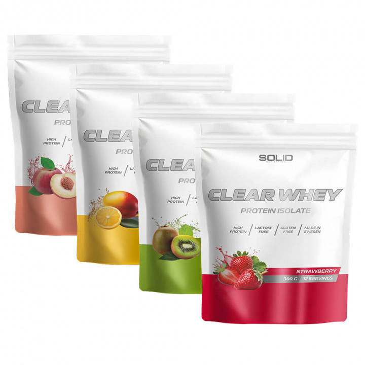 4 x SOLID Nutrition Clear Whey, 300 g ryhmässä Ravintolisät & Elintarvikkeet / Proteiinijauhe / Clear Whey @ Tillskottsbolaget (SOLID5456733)