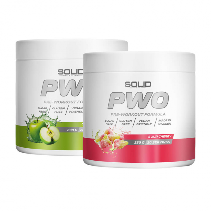 2 x SOLID Nutrition PWO, 230 g ryhmässä Ravintolisät & Elintarvikkeet / Suorituskyvyn parantajat / Pre-Workout / PWO @ Tillskottsbolaget (SOLID584)