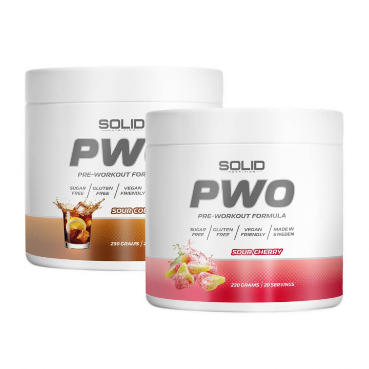 2 x SOLID Nutrition PWO, 230 g ryhmässä Ravintolisät & Elintarvikkeet / Suorituskyvyn parantajat / Pre-Workout / PWO @ Tillskottsbolaget (SOLID584)