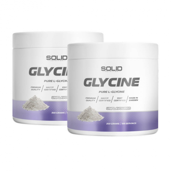 2 x SOLID Nutrition Glycine, 300 g ryhmässä Ravintolisät & Elintarvikkeet / Terveystuotteet / Uni @ Tillskottsbolaget (SOLID5897)
