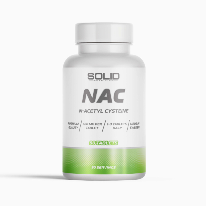 SOLID Nutrition NAC, 90 tabs ryhmässä Ravintolisät & Elintarvikkeet / Aminohapot / NAC @ Tillskottsbolaget (SOLID65322)