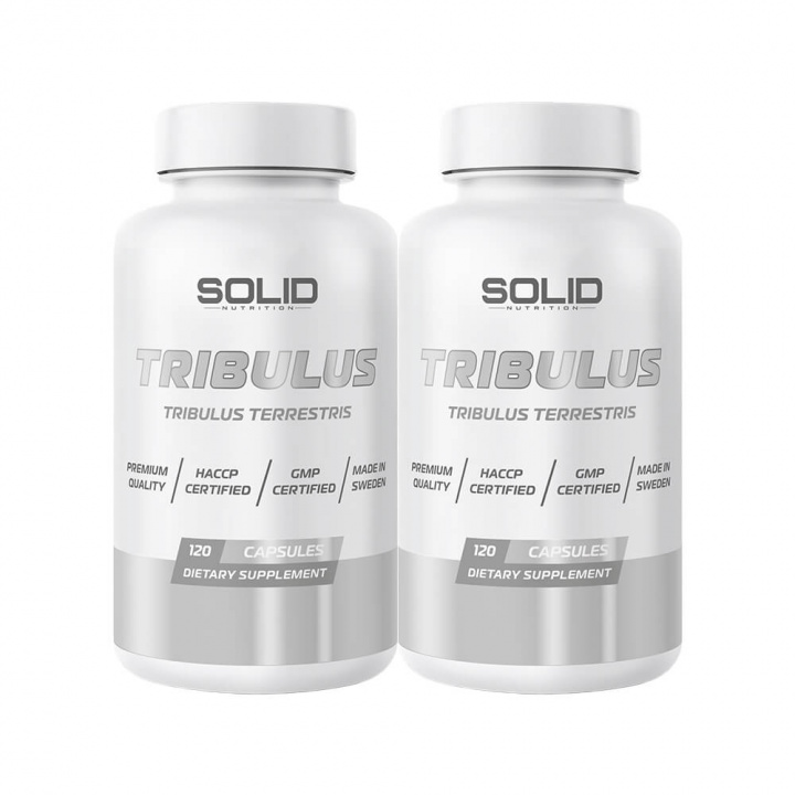 2 x SOLID Nutrition Tribulus, 150 mega caps ryhmässä Ravintolisät & Elintarvikkeet / Lihaskasvu / Tribulus @ Tillskottsbolaget (SOLID6555)