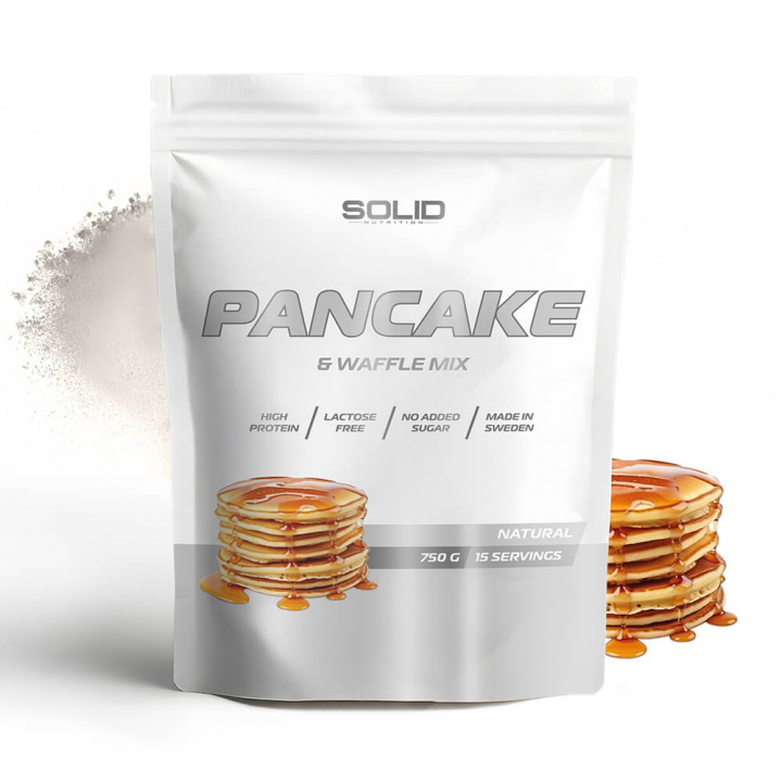 SOLID Nutrition Pancake & Waffle Mix, 750 g ryhmässä Ravintolisät & Elintarvikkeet / Elintarvikkeet / Proteiiniletut @ Tillskottsbolaget (SOLID65674)
