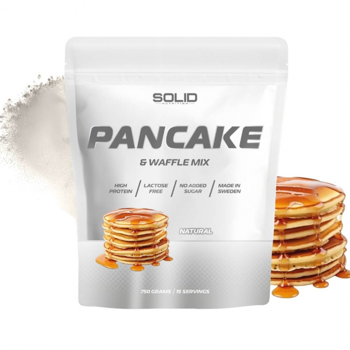SOLID Nutrition Pancake & Waffle Mix, 750 g ryhmässä Ravintolisät & Elintarvikkeet / Elintarvikkeet / Proteiiniletut @ Tillskottsbolaget (SOLID65674)