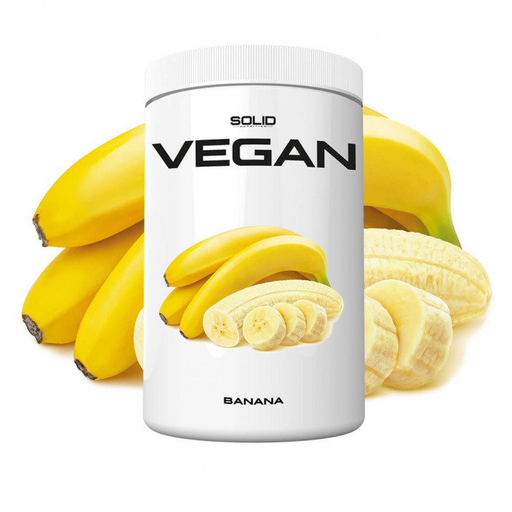 SOLID Nutrition Vegan, 750 g (Banana) ryhmässä Ravintolisät & Elintarvikkeet / Proteiinijauhe / Isolaattiproteiini @ Tillskottsbolaget (SOLID657433-13)