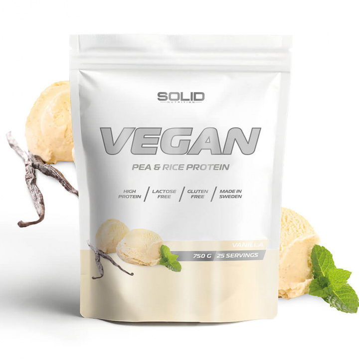 SOLID Nutrition Vegan, 750 g (Vanilla) ryhmässä Ravintolisät & Elintarvikkeet / Proteiinijauhe / Isolaattiproteiini @ Tillskottsbolaget (SOLID657433-9)