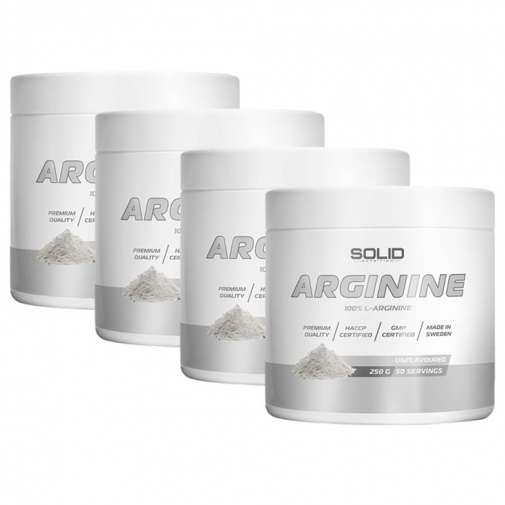 4 x SOLID Nutrition Arginine, 250 g ryhmässä Ravintolisät & Elintarvikkeet / Aminohapot / Arginiini @ Tillskottsbolaget (SOLID65743)
