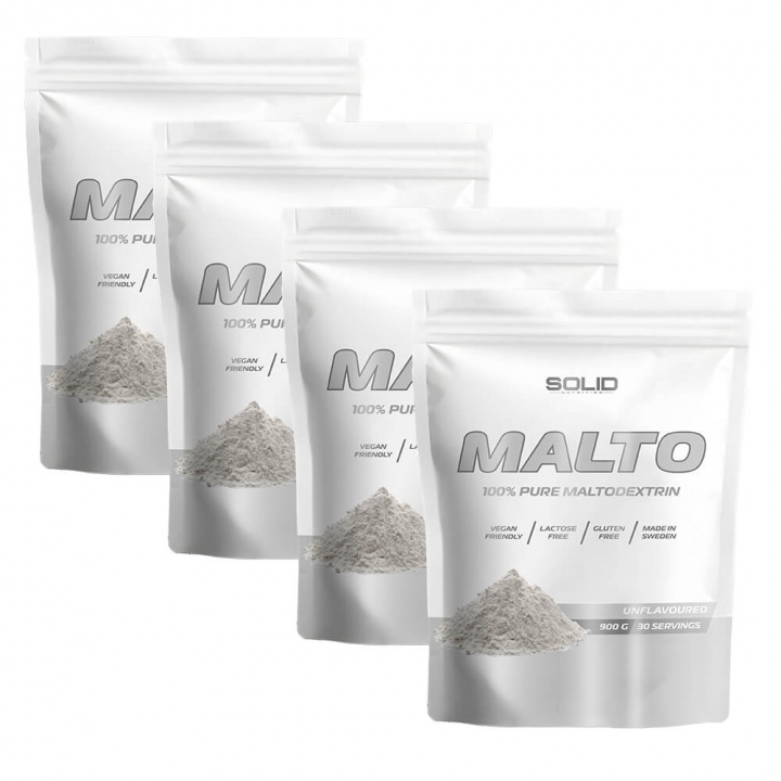 4 x SOLID Nutrition Maltodextrin, 900 g ryhmässä Ravintolisät & Elintarvikkeet / Hiilihydraatit / Maltodekstriini @ Tillskottsbolaget (SOLID657876)
