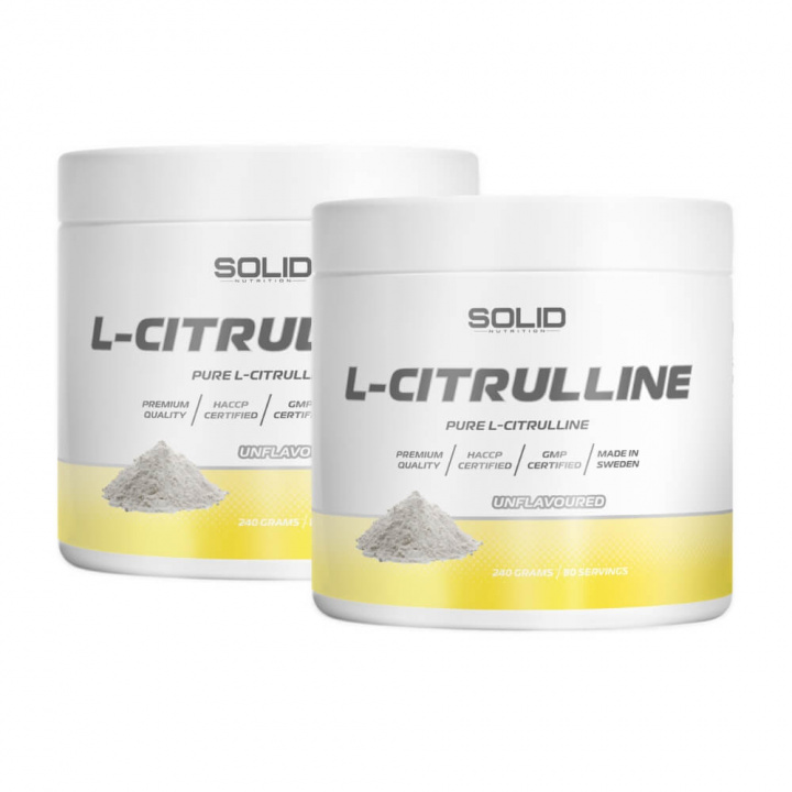 2 x SOLID Nutrition L-Citrulline, 240 g ryhmässä Ravintolisät & Elintarvikkeet / Aminohapot / Sitrulliini @ Tillskottsbolaget (SOLID67454)
