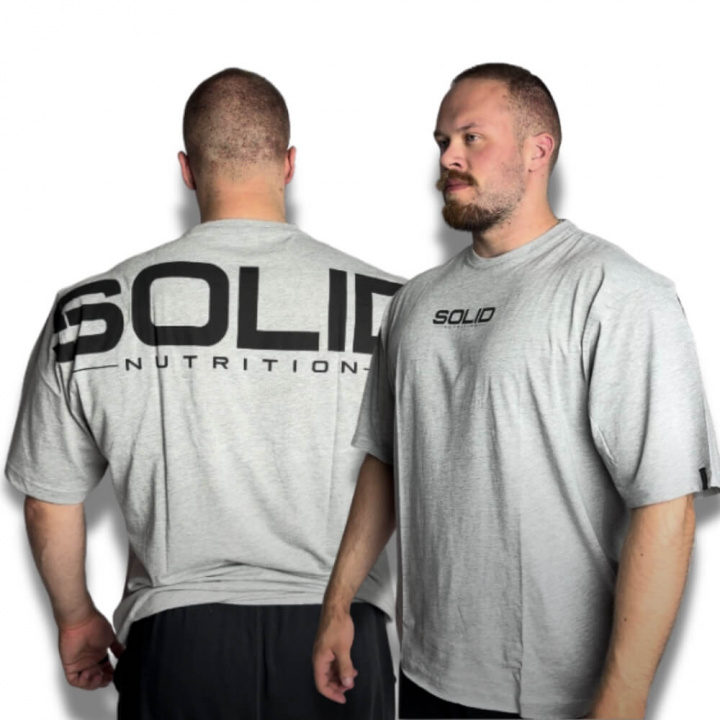 SOLID Nutrition Oversized Tee, grey/black ryhmässä Treenivälineet / Urheiluvaatteet @ Tillskottsbolaget (SOLID68524)