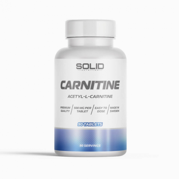 SOLID Nutrition Carnitine, 90 tabs ryhmässä Ravintolisät & Elintarvikkeet / Painonpudotusta / Kofeiiniton Rasvanpolttaja @ Tillskottsbolaget (SOLID7500)