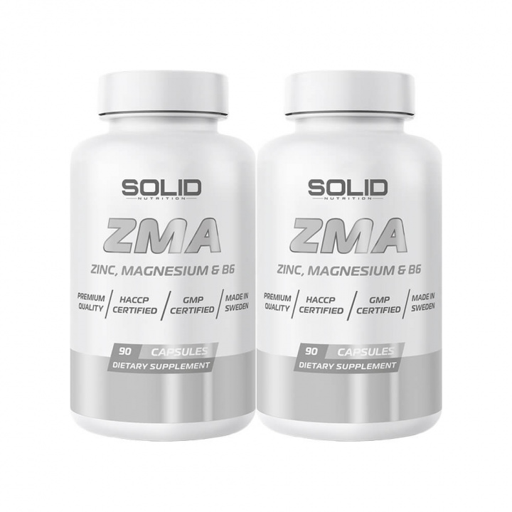 2 x SOLID Nutrition ZMA, 90 caps ryhmässä Ravintolisät & Elintarvikkeet / Terveystuotteet / Uni @ Tillskottsbolaget (SOLID7542)