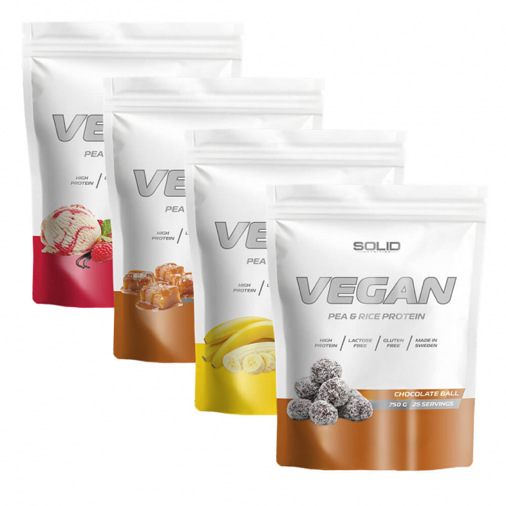 4 x SOLID Nutrition Vegan, 750 g ryhmässä Ravintolisät & Elintarvikkeet / Proteiinijauhe / Vegaaninen proteiini @ Tillskottsbolaget (SOLID7562)