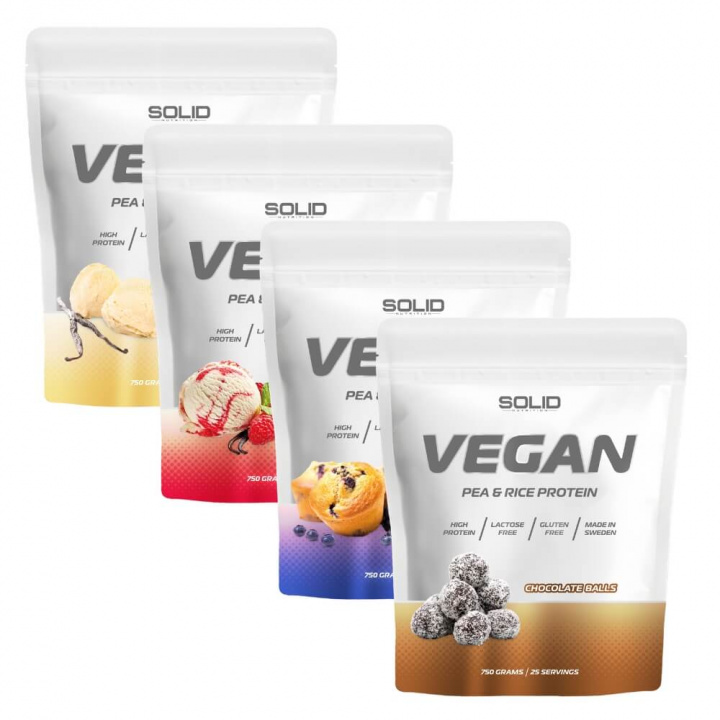 4 x SOLID Nutrition Vegan, 750 g ryhmässä Ravintolisät & Elintarvikkeet / Proteiinijauhe / Vegaaninen proteiini @ Tillskottsbolaget (SOLID7562)