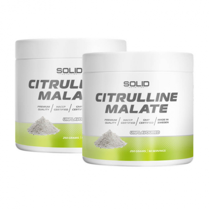 2 x SOLID Nutrition Citrulline Malate, 250 g ryhmässä Ravintolisät & Elintarvikkeet / Aminohapot / Sitrulliini @ Tillskottsbolaget (SOLID75644)