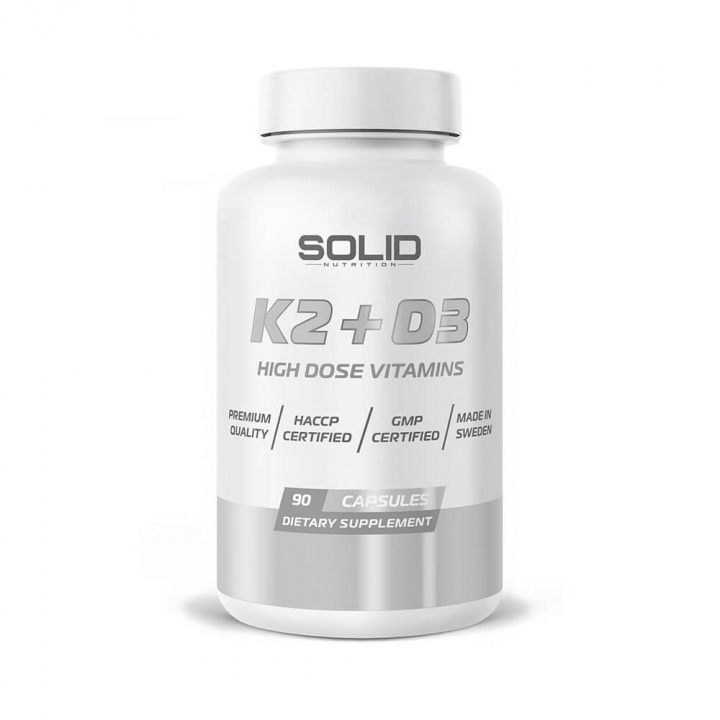 SOLID Nutrition Vitamin K2+D3, 90 caps ryhmässä Ravintolisät & Elintarvikkeet / Vitamiinit / Vitamiini K2 + D3 @ Tillskottsbolaget (SOLID75783)