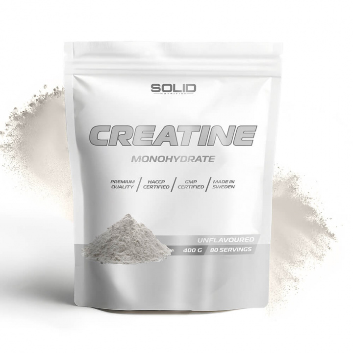 SOLID Nutrition Creatine Monohydrate, 400 g (Unflavoured) ryhmässä Ravintolisät & Elintarvikkeet / Kreatiini / Kreatiinimonohydraatti @ Tillskottsbolaget (SOLID758433-2)