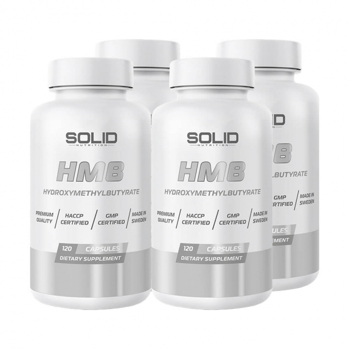 4 x SOLID Nutrition HMB, 120 caps ryhmässä Ravintolisät & Elintarvikkeet / Aminohapot / HMB @ Tillskottsbolaget (SOLID7621)