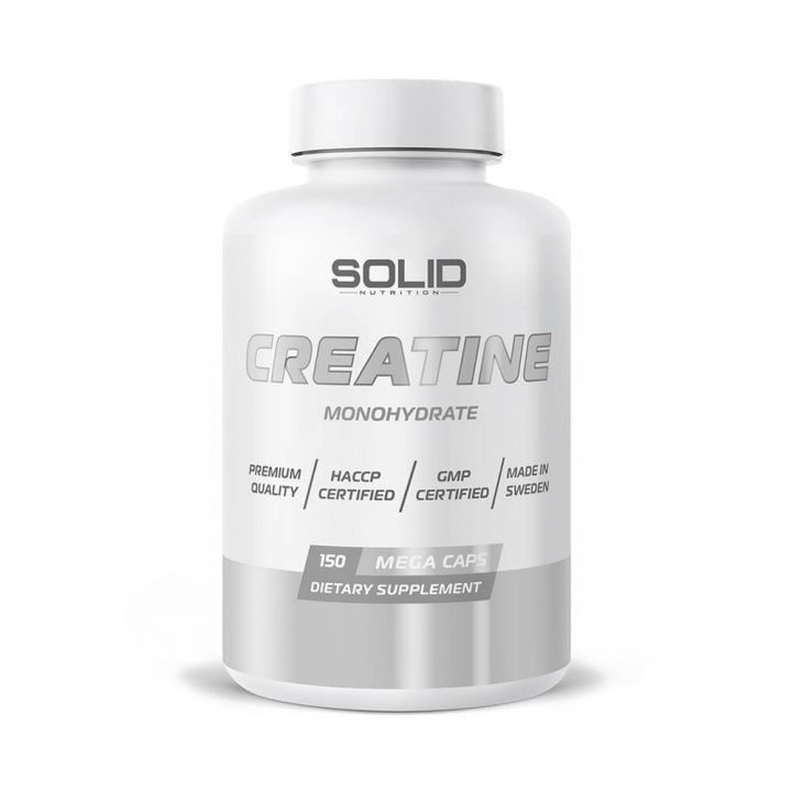 SOLID Nutrition Creatine, 150 mega caps ryhmässä Ravintolisät & Elintarvikkeet / Kreatiini / Kreatiinimonohydraatti @ Tillskottsbolaget (SOLID76432)