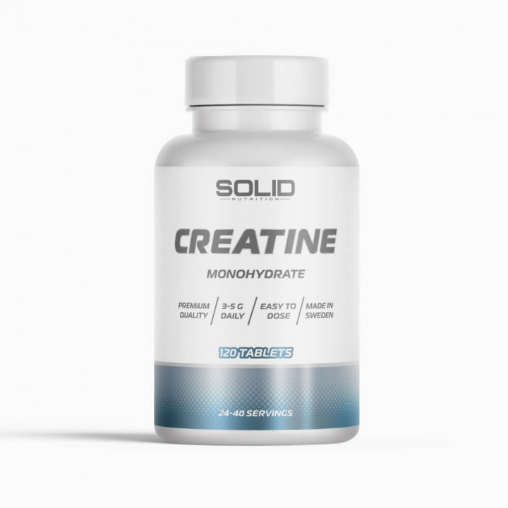 SOLID Nutrition Creatine, 120 tabs ryhmässä Ravintolisät & Elintarvikkeet / Kreatiini / Kreatiinimonohydraatti @ Tillskottsbolaget (SOLID76432)
