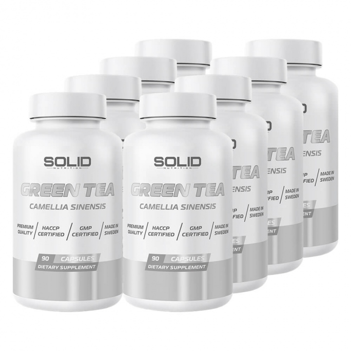 8 x SOLID Nutrition Green Tea, 90 caps ryhmässä Ravintolisät & Elintarvikkeet / Terveystuotteet / Vihreä Tee @ Tillskottsbolaget (SOLID768432)