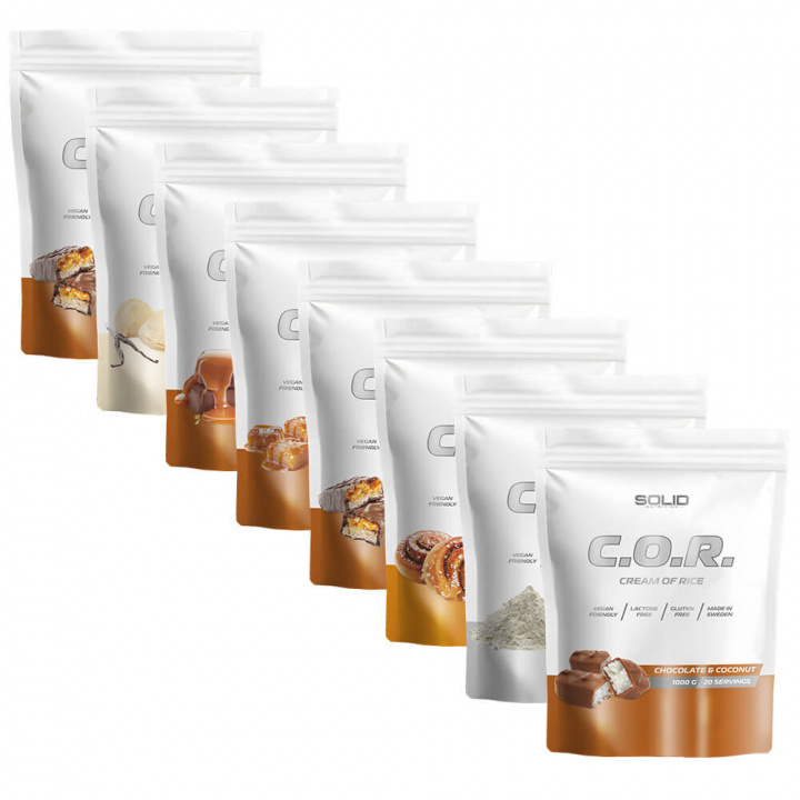 8 x SOLID Nutrition Cream Of Rice, 1 kg ryhmässä Ravintolisät & Elintarvikkeet / Elintarvikkeet / Cream of Rice @ Tillskottsbolaget (SOLID76865)