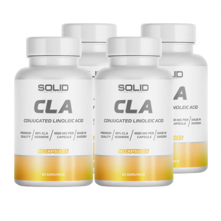 4 x SOLID Nutrition CLA, 60 caps ryhmässä Ravintolisät & Elintarvikkeet / Omega-3 & Rasvahapot / CLA @ Tillskottsbolaget (SOLID76899)