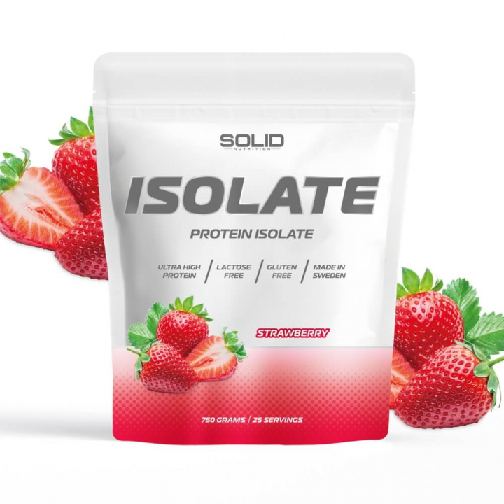 SOLID Nutrition Isolate, 750 g (Strawberry) ryhmässä Ravintolisät & Elintarvikkeet / Proteiinijauhe / Isolaattiproteiini @ Tillskottsbolaget (SOLID85001-10)