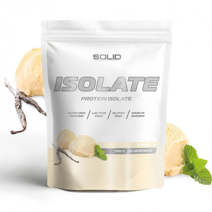 SOLID Nutrition Isolate, 750 g (Vanilla) ryhmässä Ravintolisät & Elintarvikkeet / Proteiinijauhe / Isolaattiproteiini @ Tillskottsbolaget (SOLID85001-1)